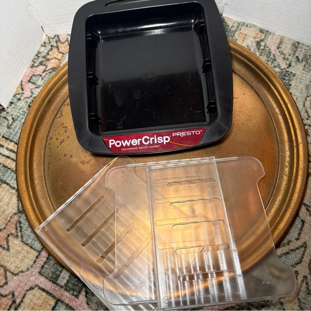 Presto PowerCrisp Microwave Bacon Cooker - Black with Clear Inserts